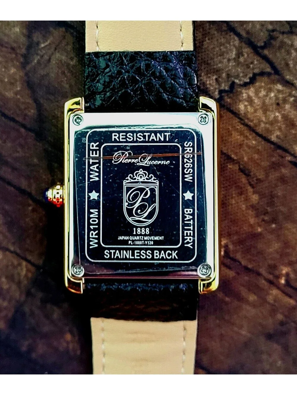 Swiss Design Mens Watch Pierre Lucerne Gold Tank In Box